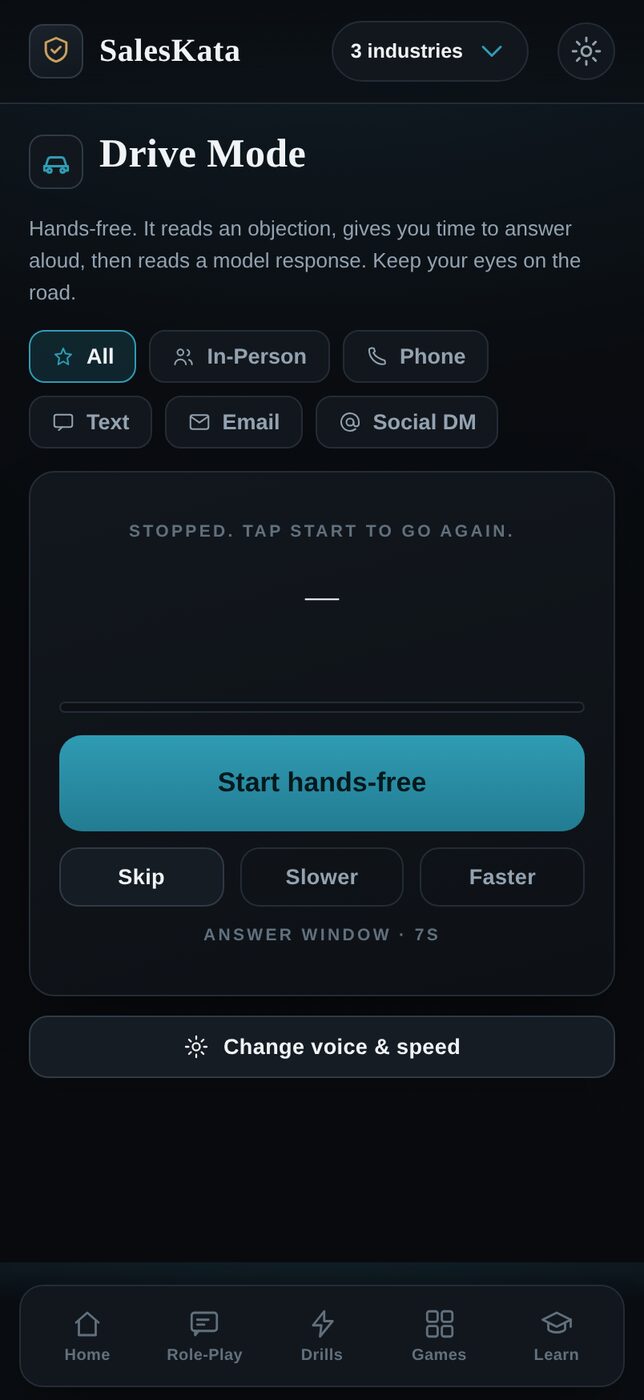 Drive Mode screen