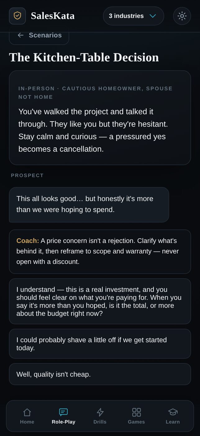 Live role-play screen